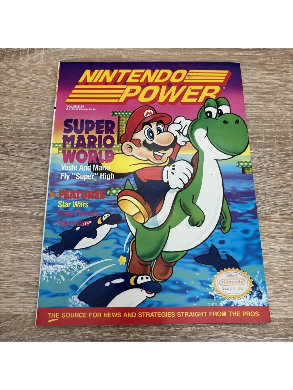 Nintendo Power Magazine Vol 28 September 1991 Super Mario World Yoshi W/ Poster